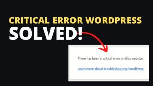 Resolving the Critical Error Occurred Message in WordPress